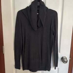 Dark gray cowlneck tunic style sweater from loft - size small